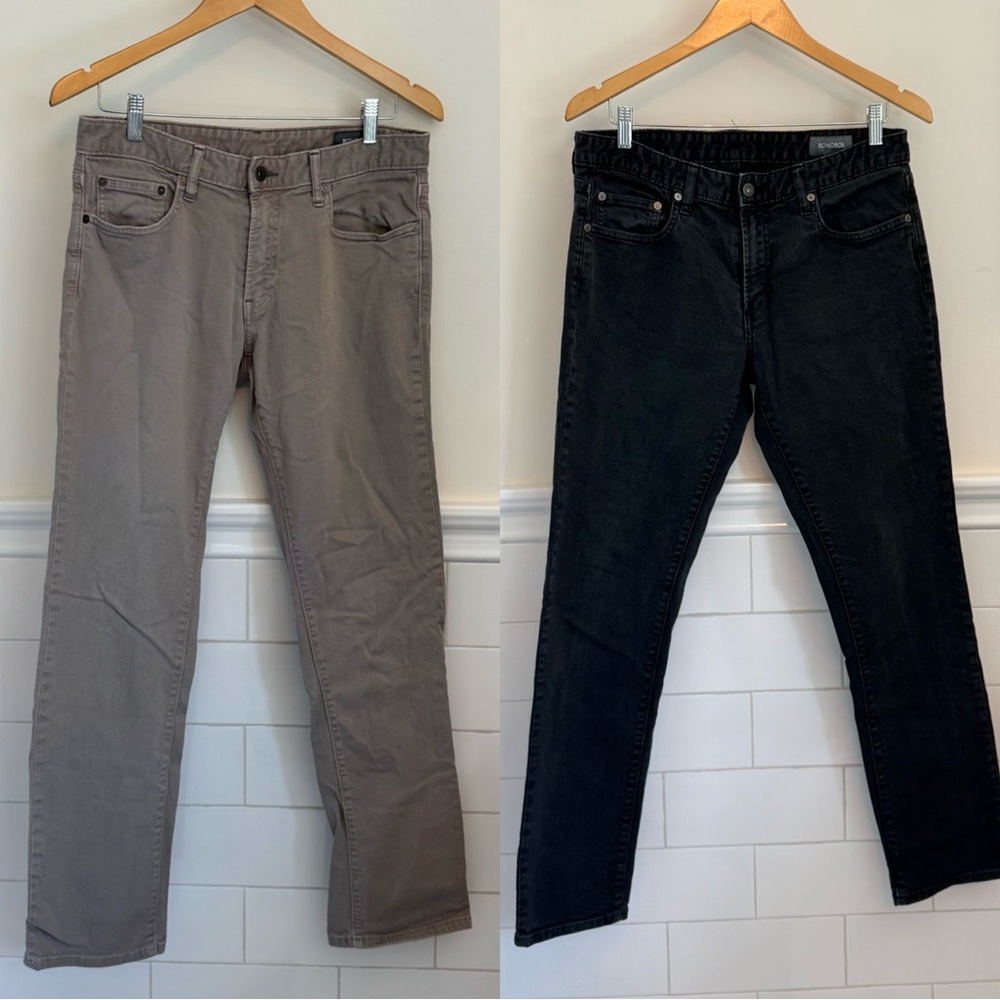 Men’s Jeans Bundle - Bonobos Slim Gray and Black